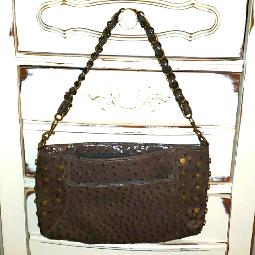 Faux Ostrich Studded Purse